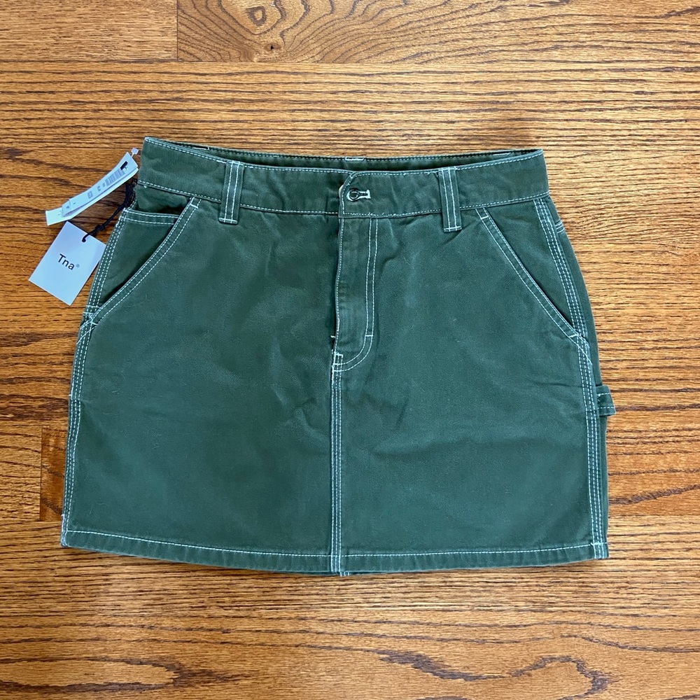 Aritzia TNA green mini skirt NWT